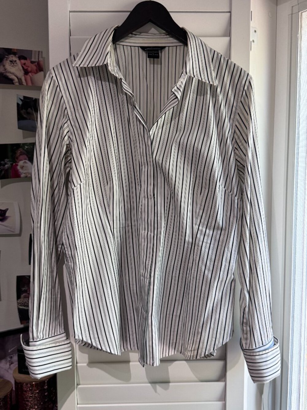 ✨🤍 Moda International Tailored Stripe Button-Up | Timeless Sophistication 🤍✨